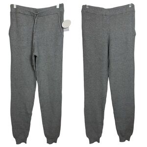 NIA The Label Thick Knit High Rise Cuffed Ankle Length Drawstring Waist Joggers